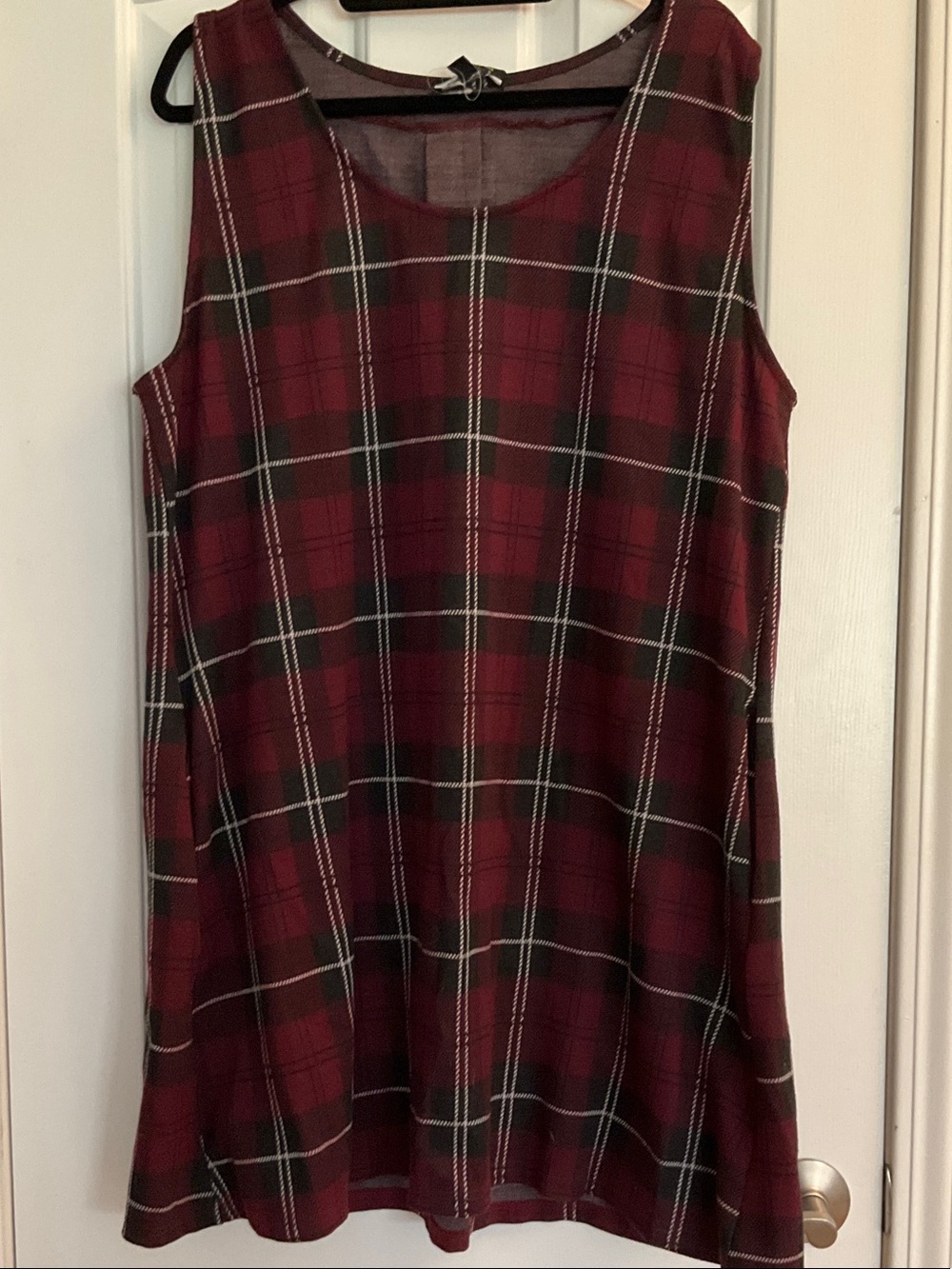 Suzanne Betro Preppy burgundy Plaid Shift Dress - Women